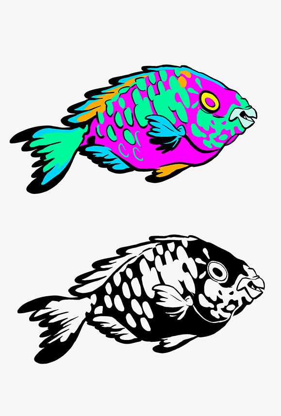 Parrot Fish Tattoo Design - Digital - 2023