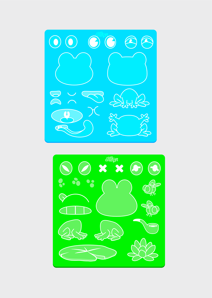Stencil sheet art I made for the Frog theme
