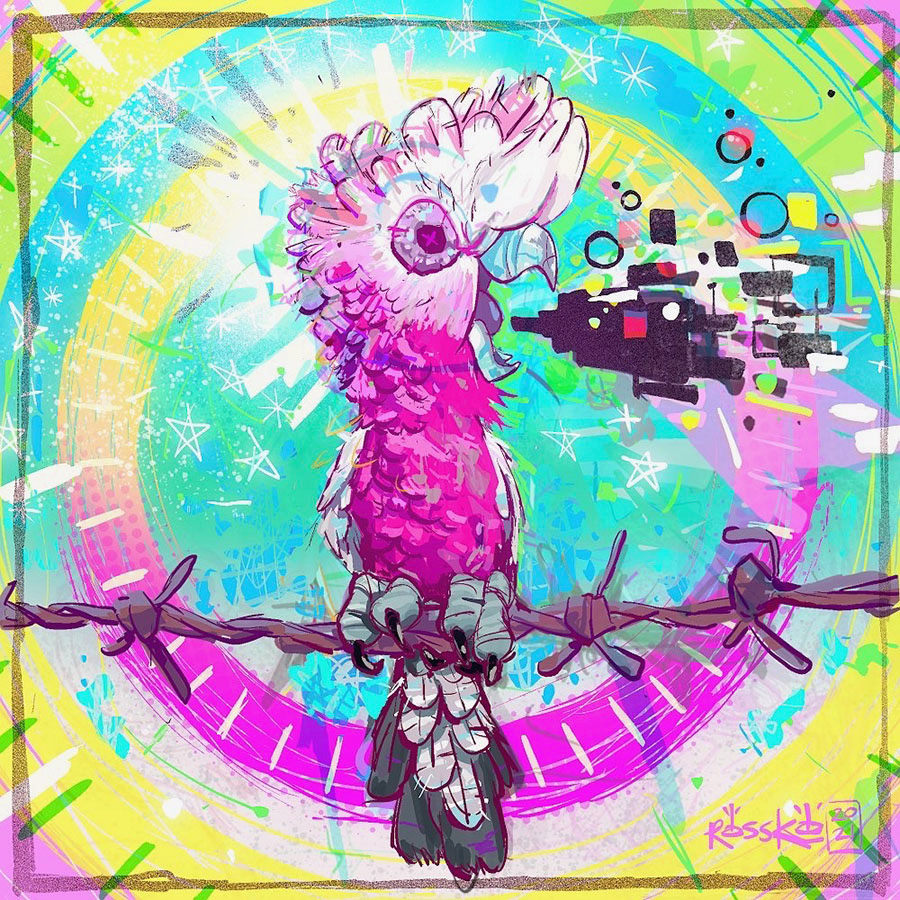 Galah Singing- Personal Illustration Digital - 2021