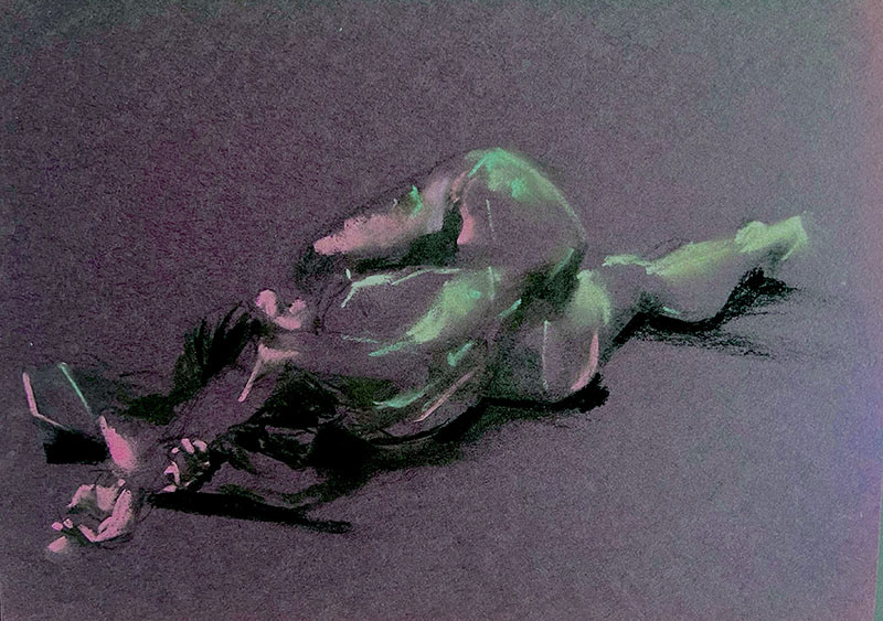 Nude - Charcoal and Chalk on coloured paper - 2023