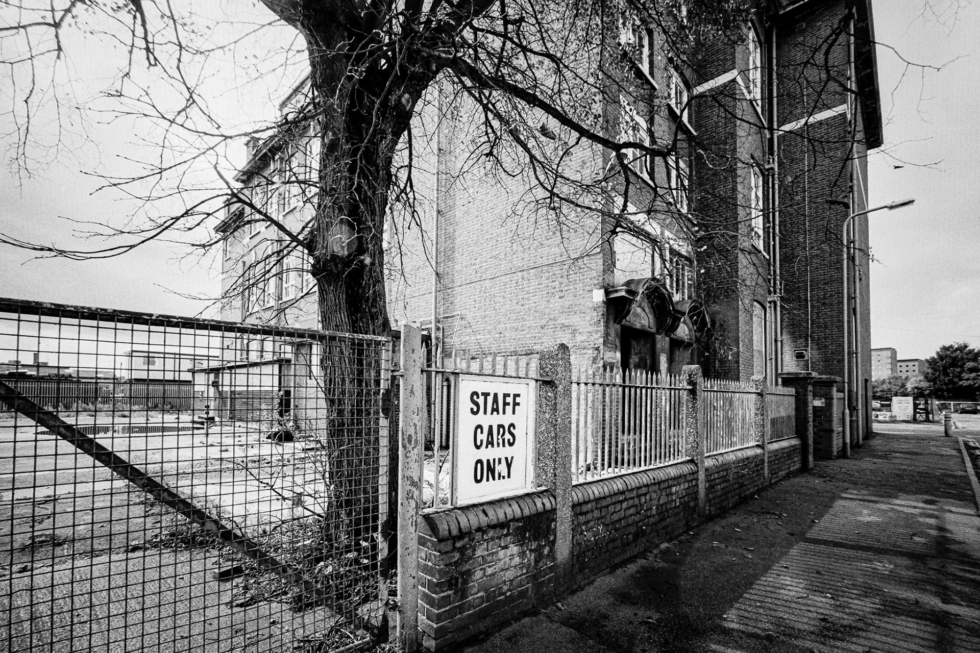 Staff Cars Only - the now-demolished Deanery School In Southampton.
