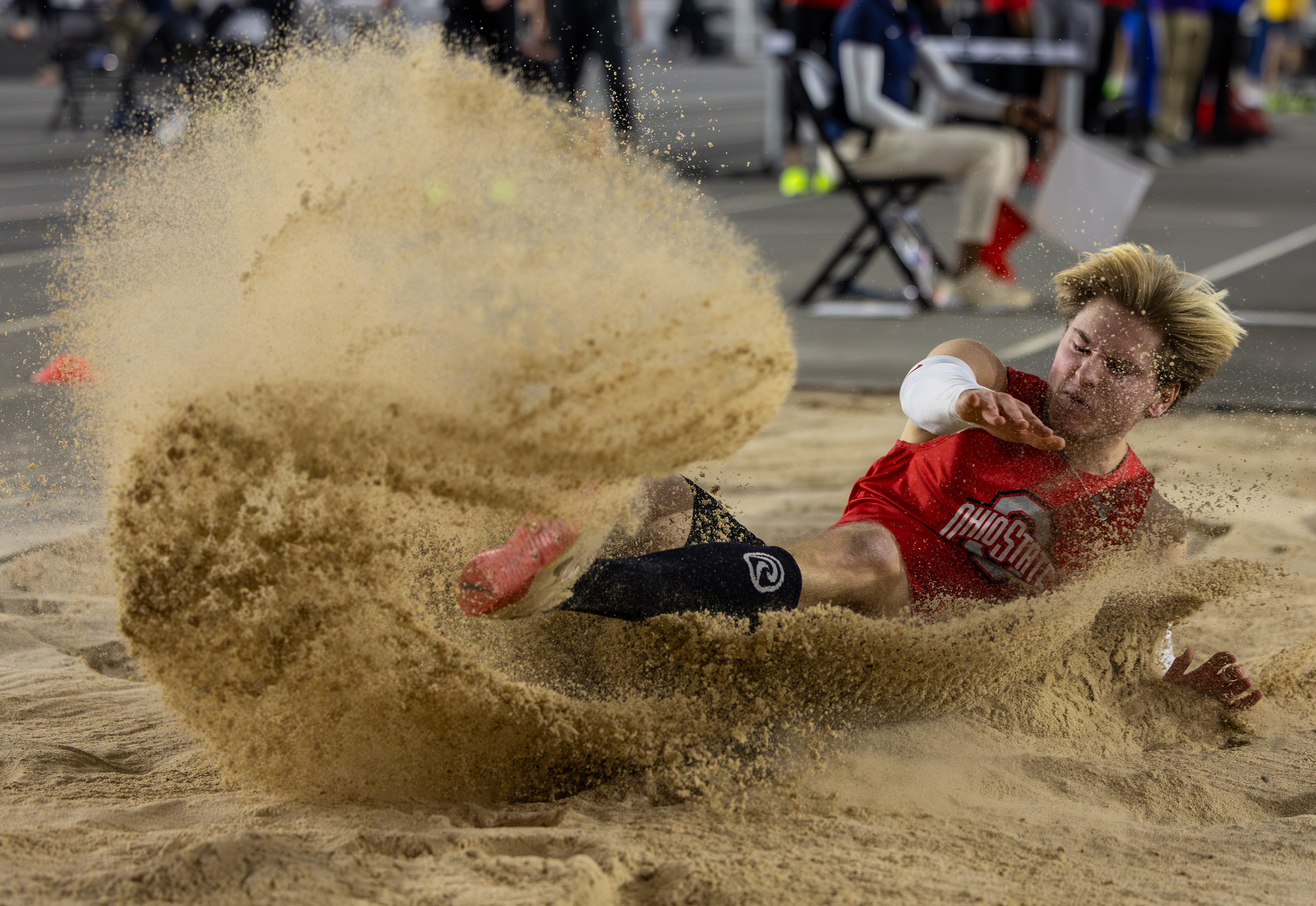 Ohio State Track and Field Freshman Victor Tornstrom competes in the Long Jump at the Lenny Lyles Invitational on January 31st, 2026.