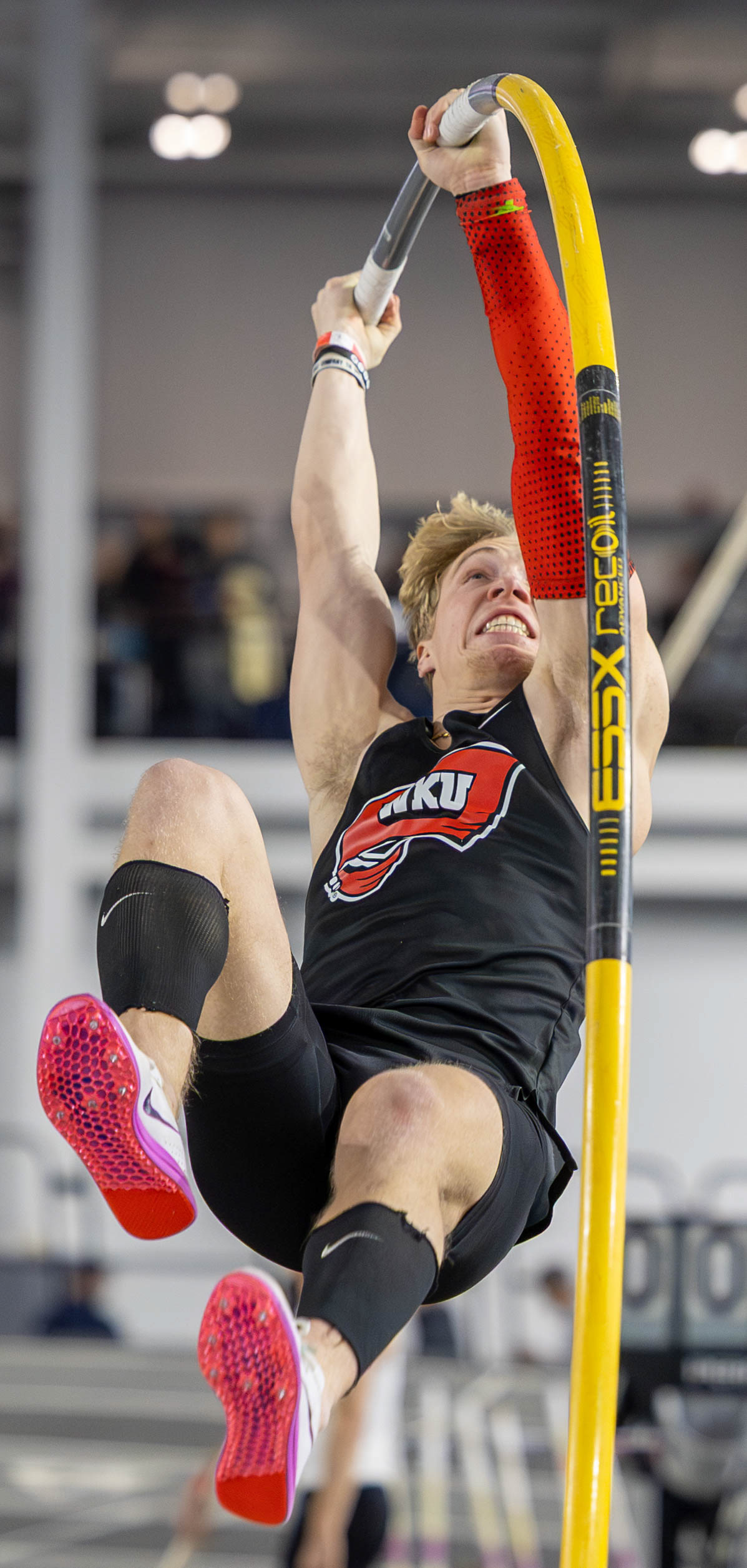 Sam Crenshaw competes at the Lenny Lyle’’s Invitational in Louisville Kentucky on January 31st 2026. Crenshaw took home first place in the mens pole vault and, for the fourth time this season, set a new program record with a height of 5.27 meters.