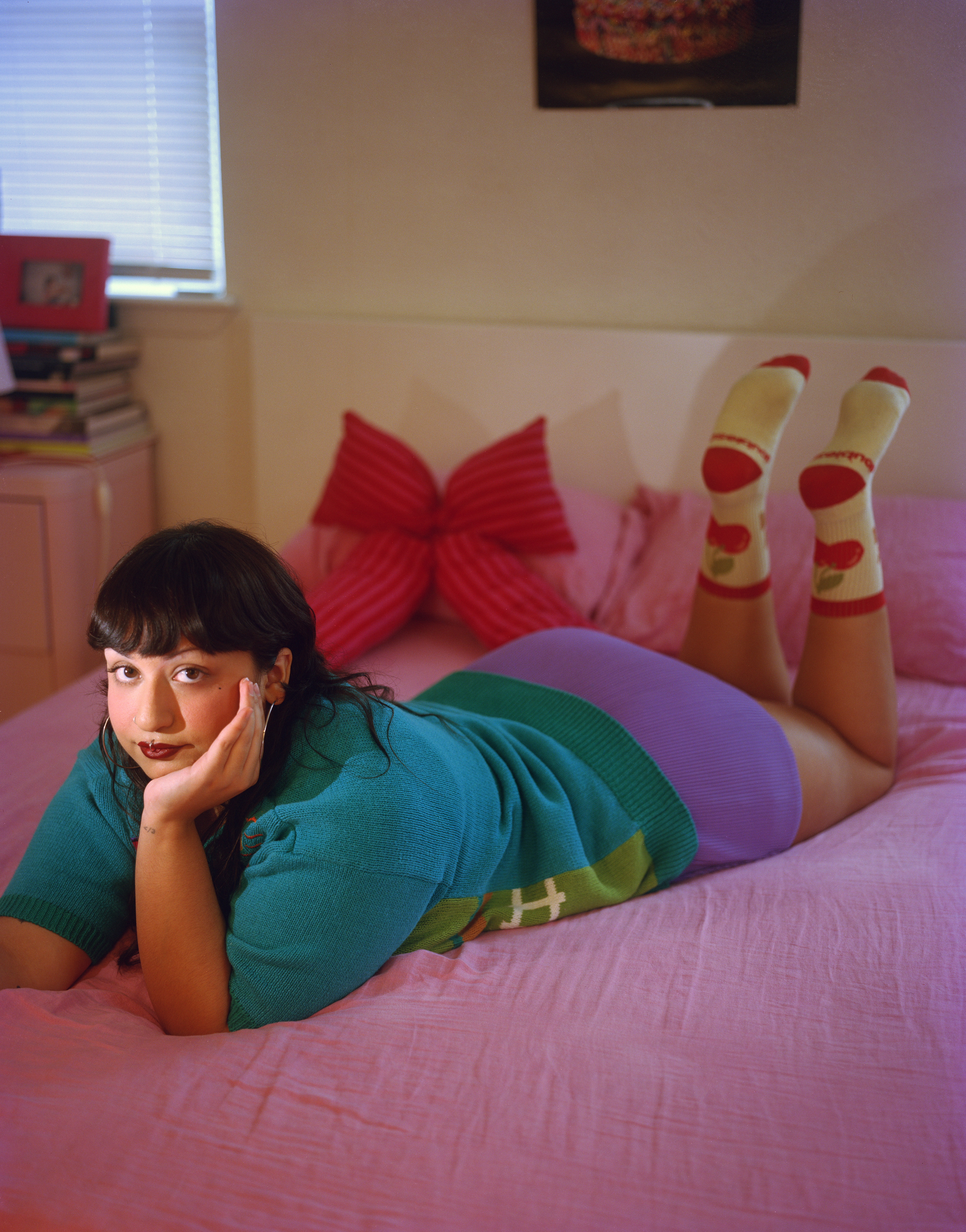 Victoria in their bedroom on 4x5 sheet film