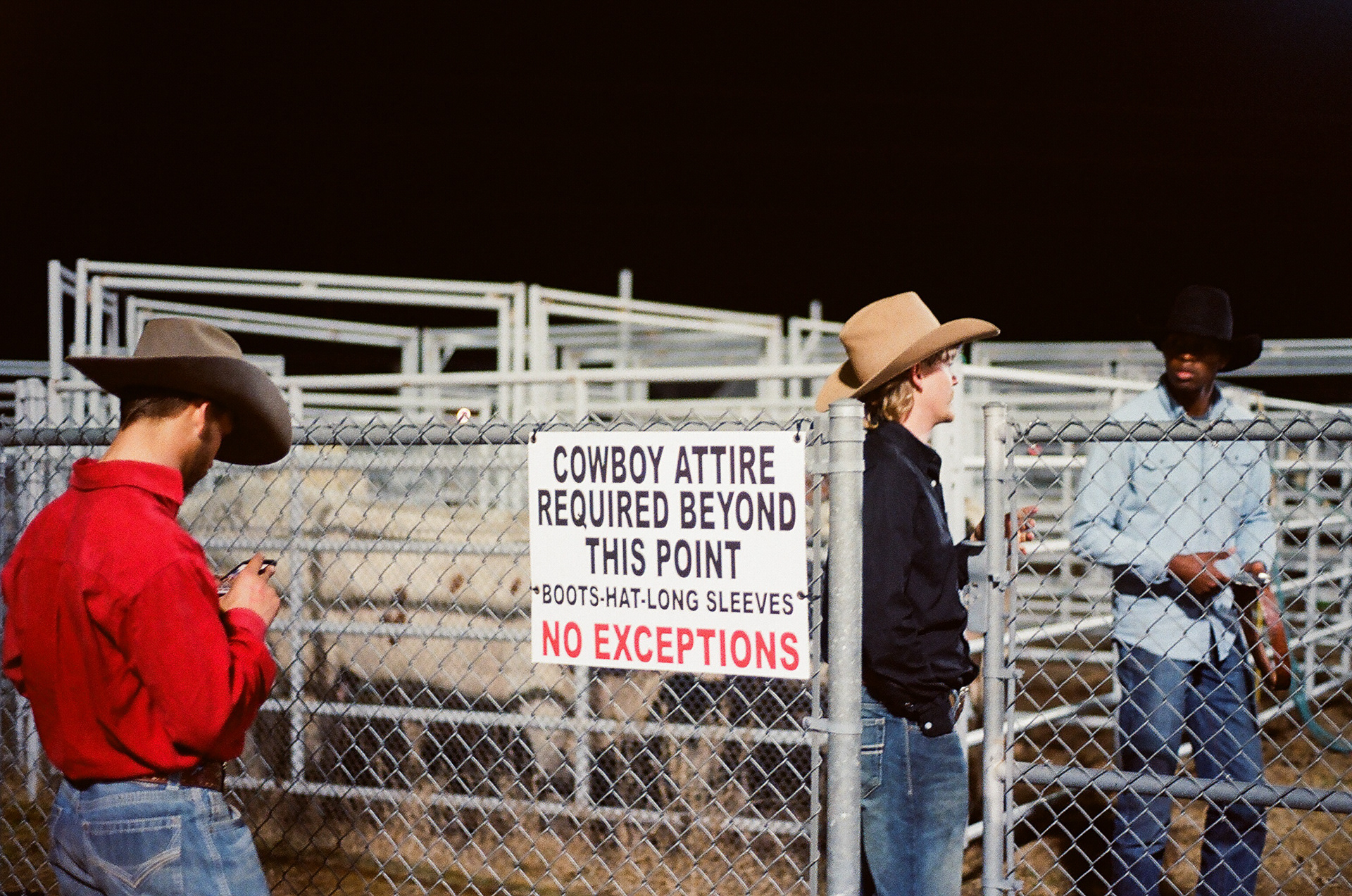 Katy Rodeo cowboys on 35mm