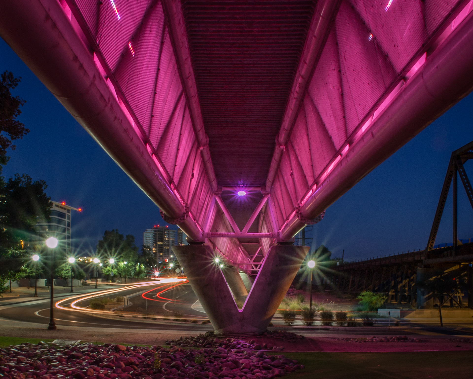 A bridge underpass at Tempe Town Lake