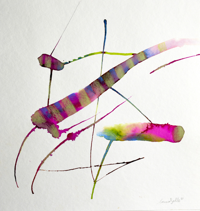 SPAZIO LIQUIDO 6, 30x30cm ecoline su carta applicata su cartonlegno (non esporlo a fonti luminose) 