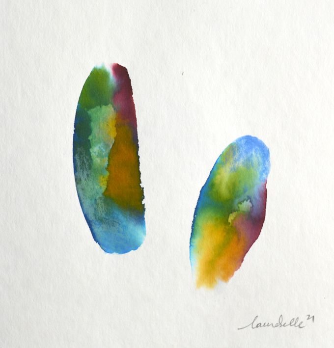 SPAZIO LIQUIDO R. , 16X16cm ecoline su carta applicata su cartonlegno (non esporlo a fonti luminose)