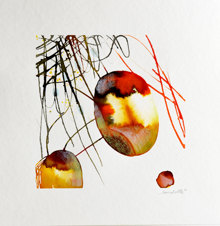 SPAZIO LIQUIDO 9, 30x30cm ecoline su carta applicata su cartonlegno (non esporlo a fonti luminose) 