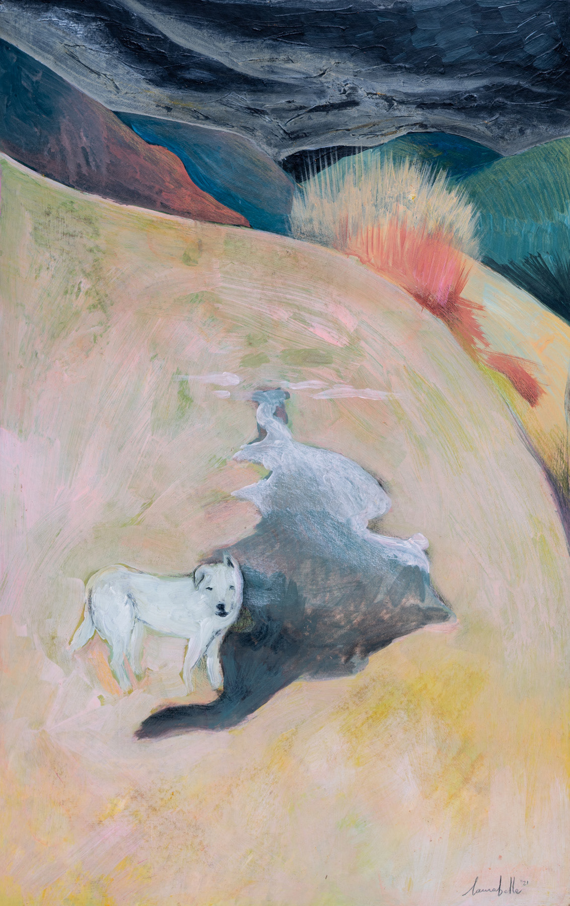 REX E IL BISE  acrilico e pigmento su carta applicata su tavola 90x80 cm 