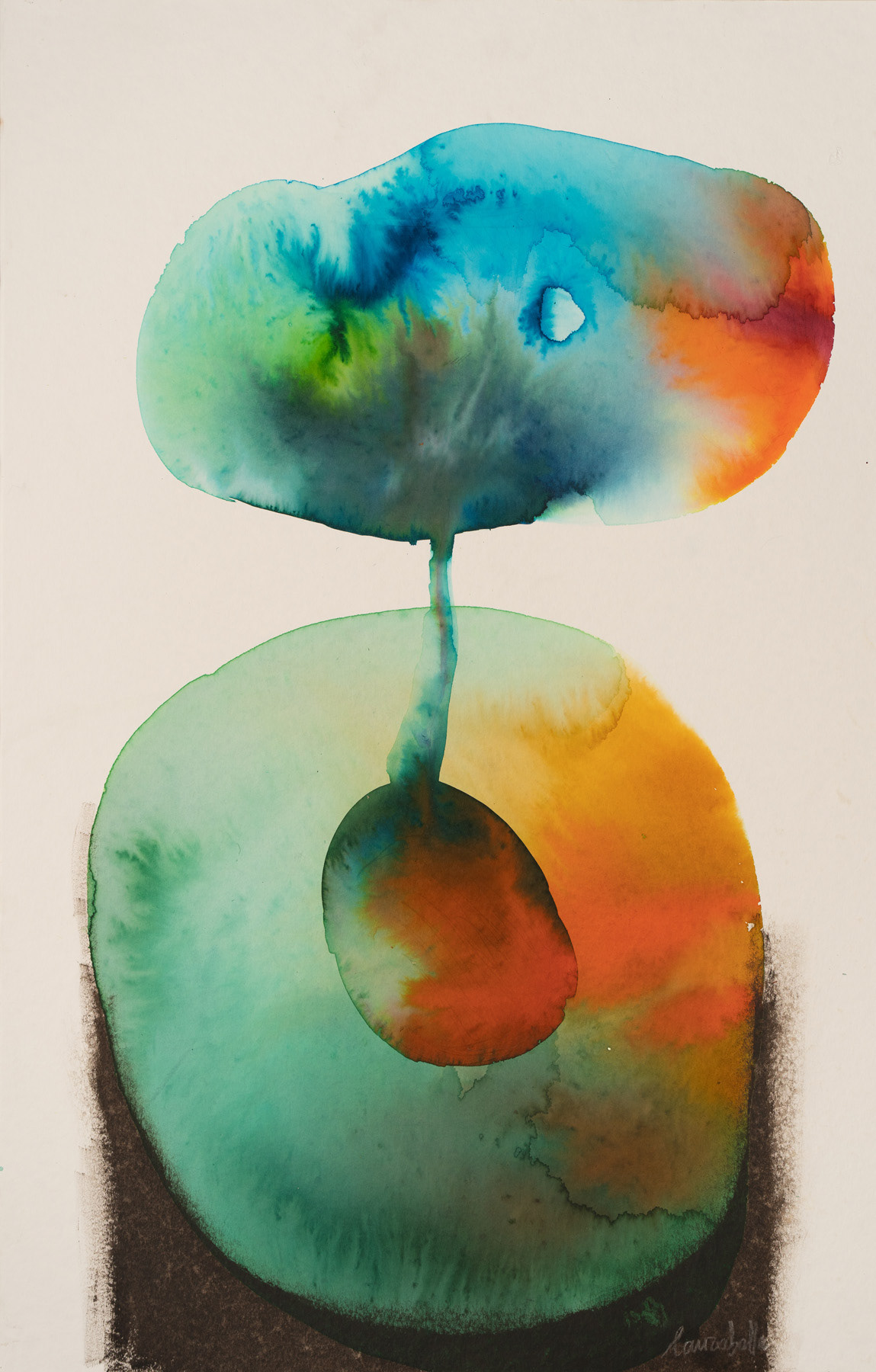 SPAZIO LQUIDO 3 ecoline su carta cotone applicata su legno 600euro