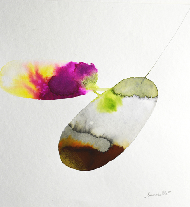 SPAZIO LIQUIDO F 30x30cm ecoline su carta applicata su cartonlegno (non esporlo a fonti luminose) 