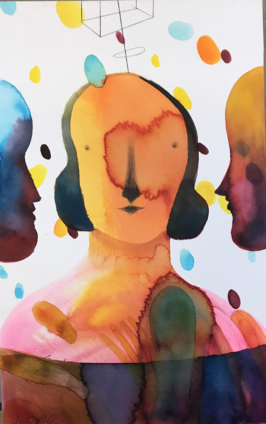 BLA BLA BLA UFF ecoline su carta cotone applicata su tavola 500euro