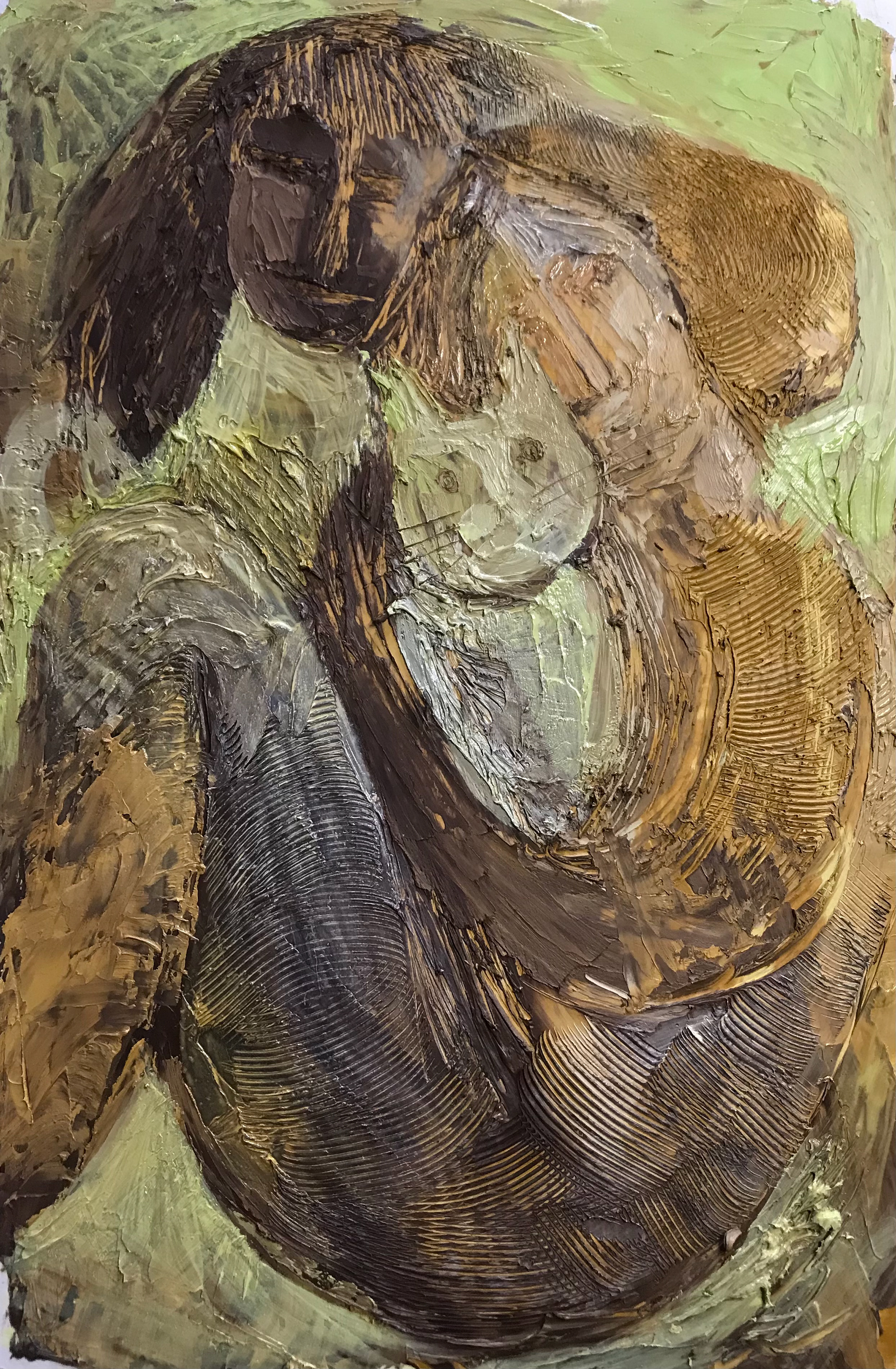 Amiche olio su carta 24x37cm 