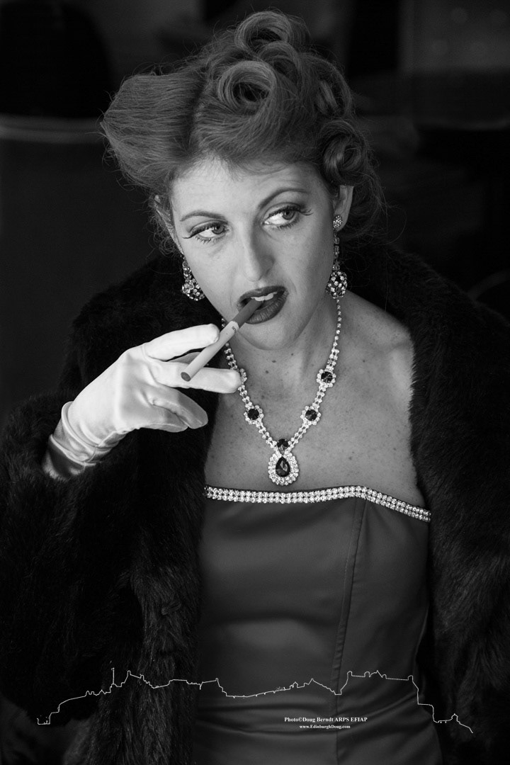Jessica Sherr as Bette Davis at the Waldorf Astoria Caledonian Edinburgh. Festival Fringe 2014- Assembly Rooms - Bette Davis Ain't for Sissies http://www.bettedavisaintforsissies.net/index2.php#/home/