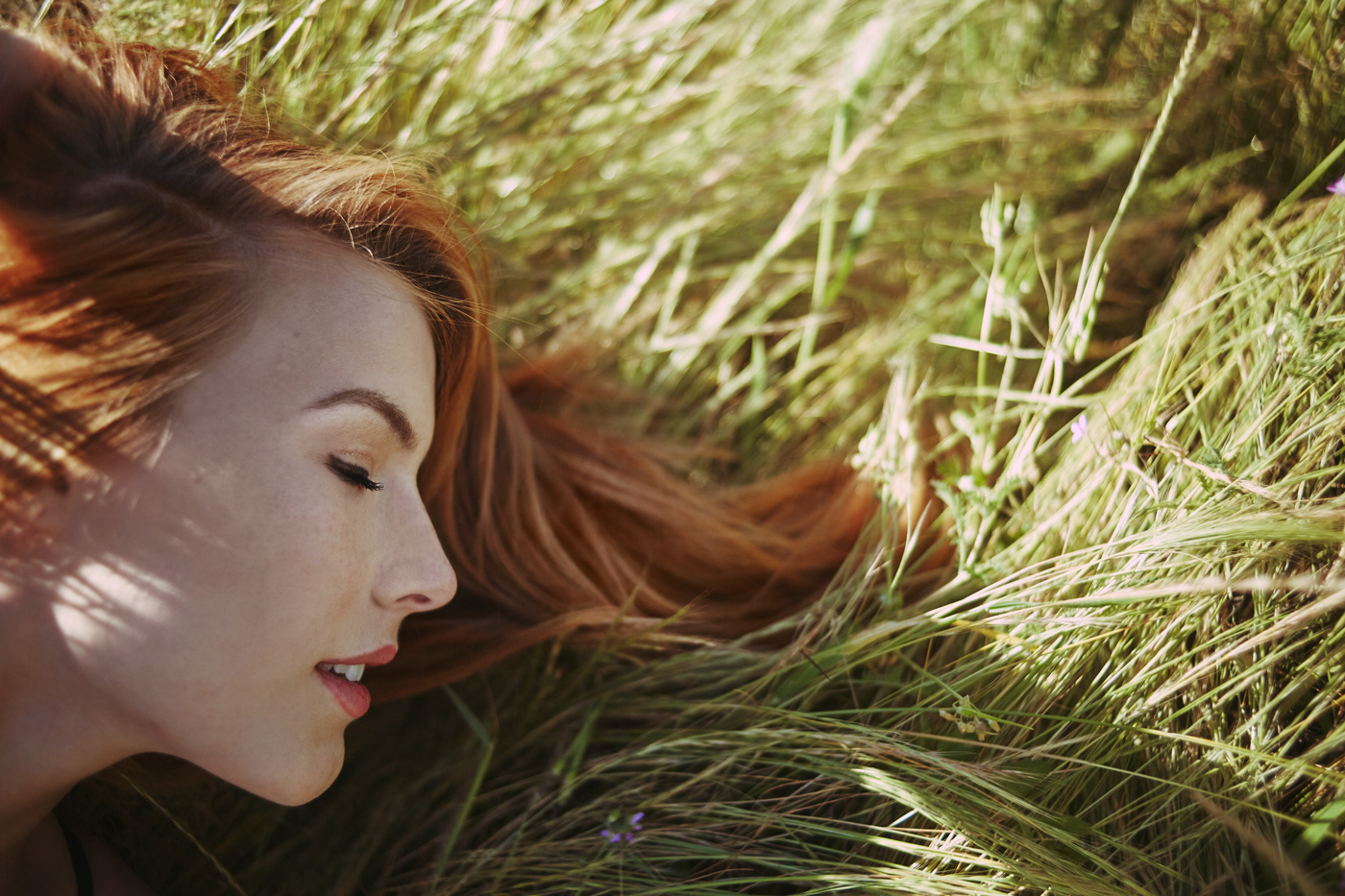 Beautiful red headed female model / dancer.  Photo by Modern Human