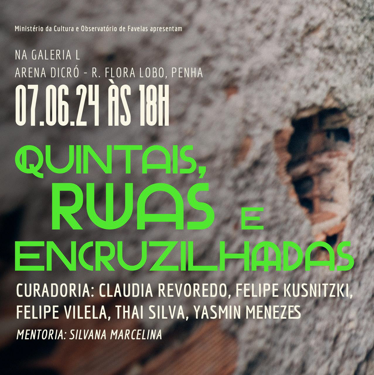 Material de divulgação da exposição "Quintais, ruas e encruzilhadas. Créditos: Claudia Revoredo.