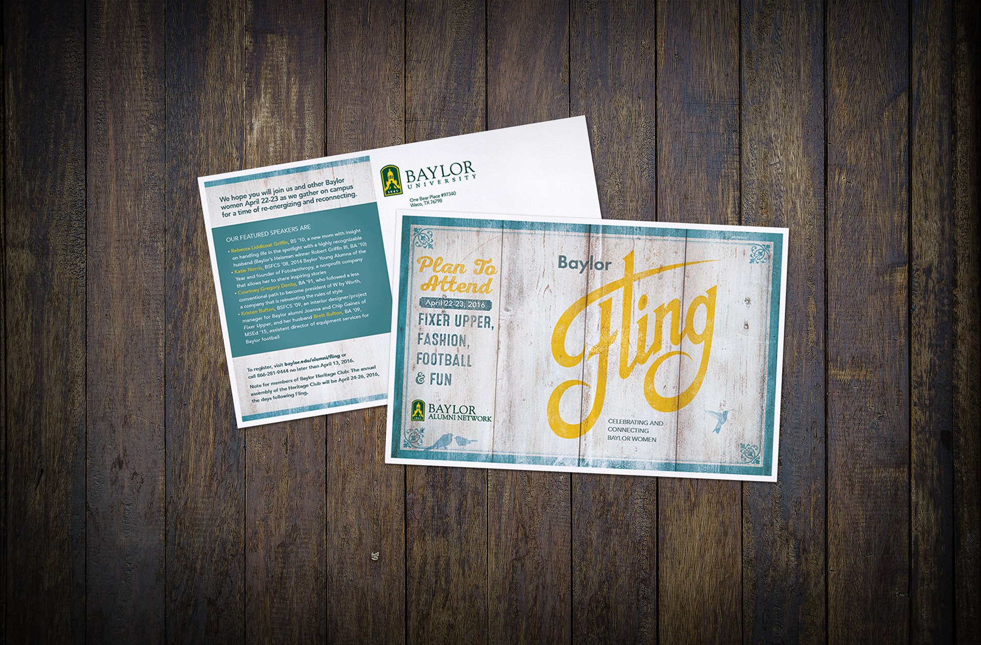 Baylor Fling | 2016 Women's Event Postcard
