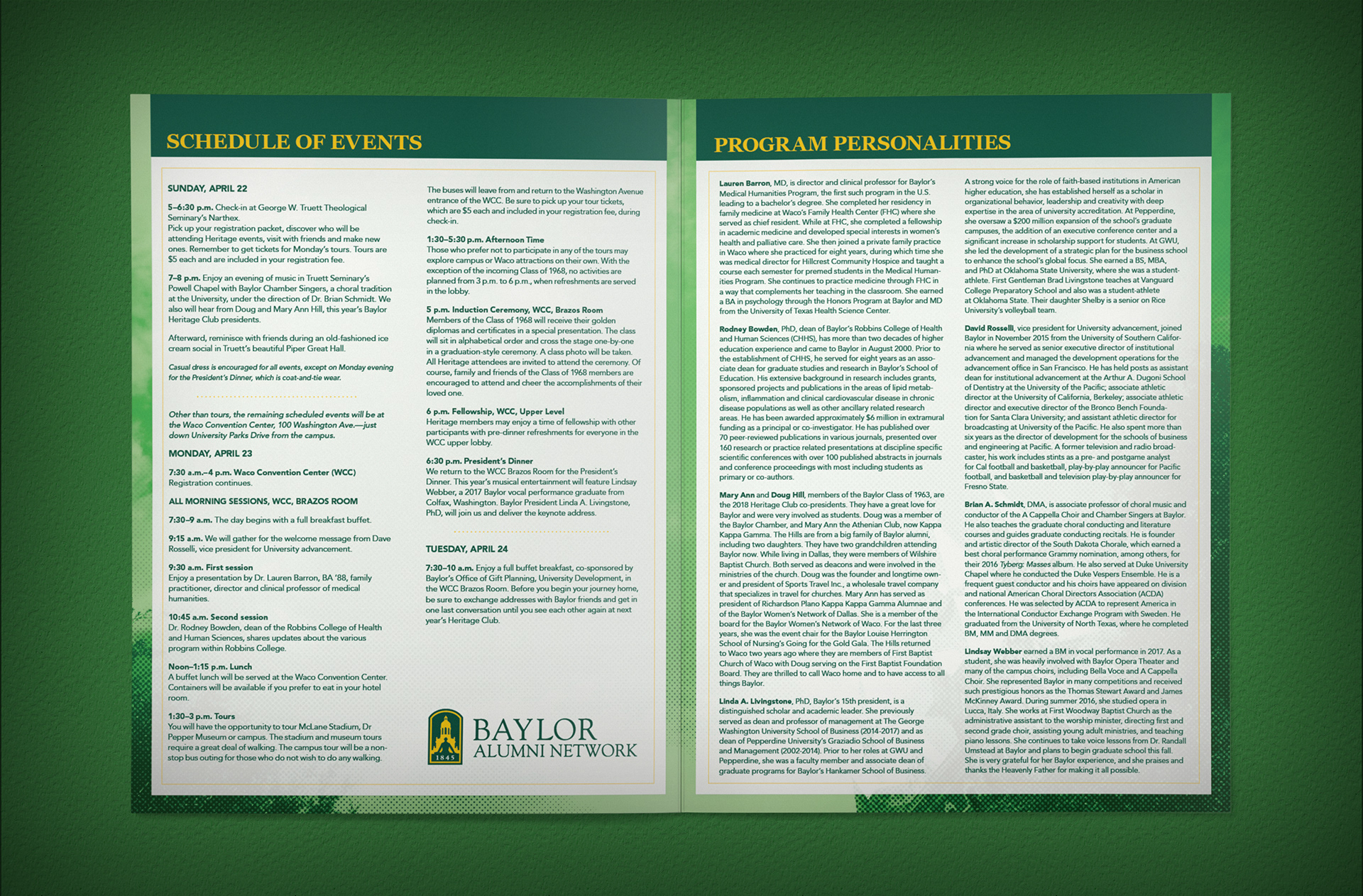 Baylor Heritage Club | 2018 Program Interior