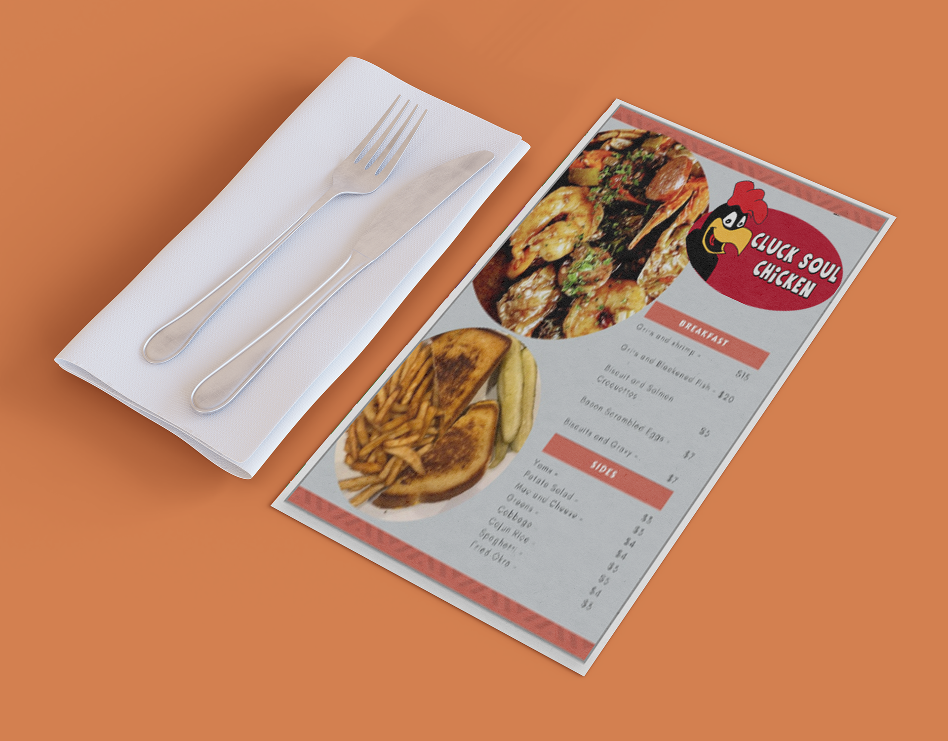 Final menu design with new logo included