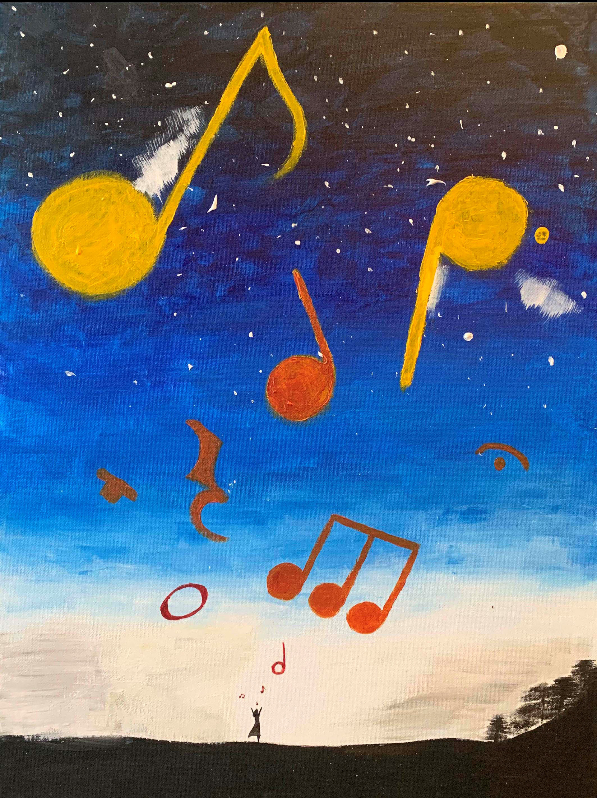 Sarah Harner "A Song of Joy and Peace" Acrylic Paint, Intermediate Painting Class