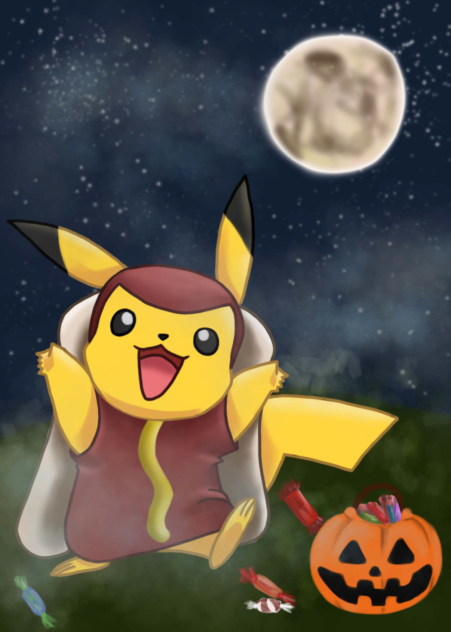 Jennifer Benedict "Timed Challenge-Draw Pikachu and Hotdog" Digital Art, Digital Illustration Class