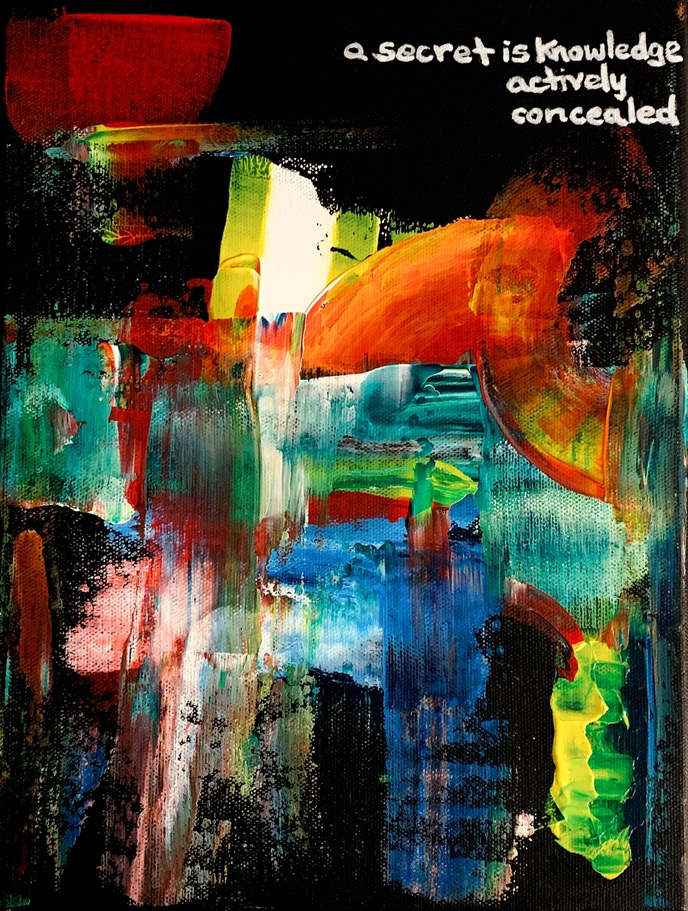 Hannah O'Donnell Wong "Concealment", Acrylic on canvas 9 x 12", Creative Self Expression in Acrylic Paint Class