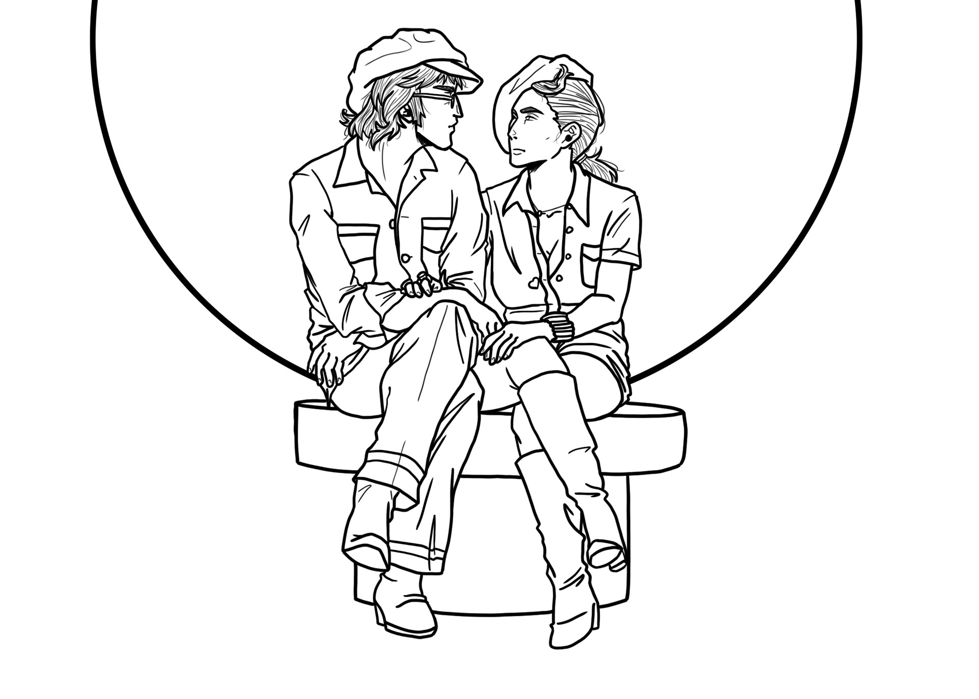 Jennifer Benedict "John and Yoko-Imagine" Digital Art, Digital Illustration Class