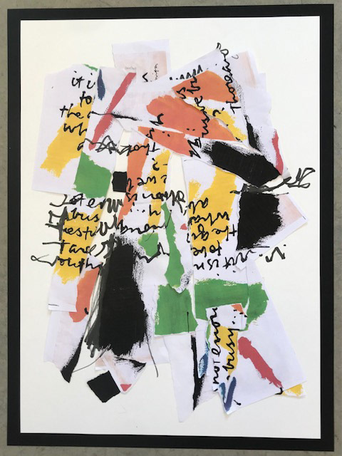 Susan Shafer, "Sister's Message", Mixed media/collage 17 x 14", Abstract + Experimental Drawing Class
