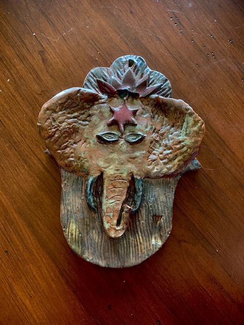 Kathy Thompson, "gaja" Ceramic Sculpture 8 x 6", Experimental Projects in Ceramics Class