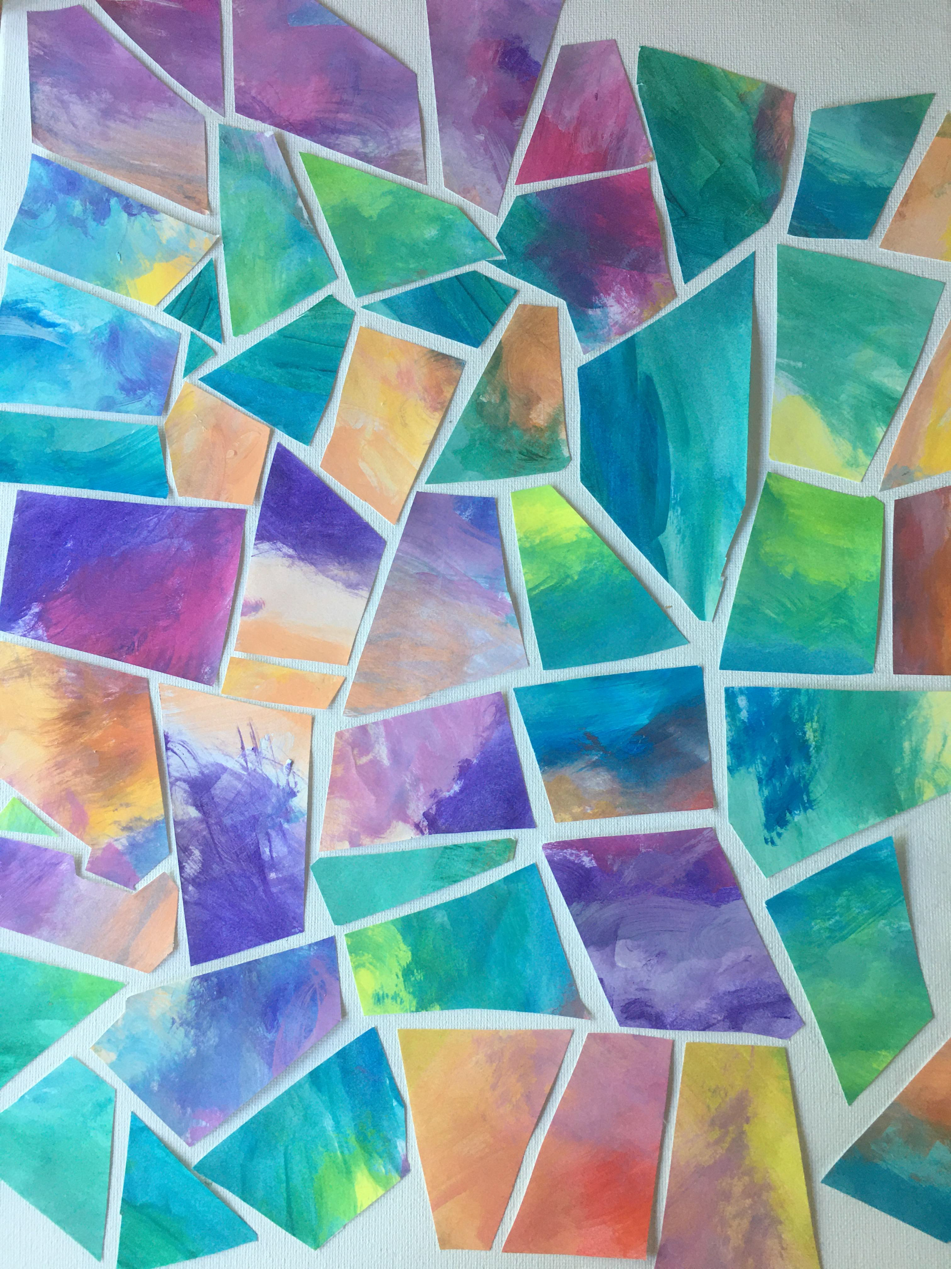 Abby Xiong "Mosaic" Painting and paper cutting, Intermediate Painting Class