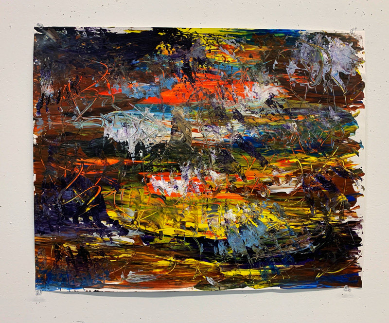 Elena Cox, "Anxious Brushstrokes", Acrylic on Paper, Beginning Painting