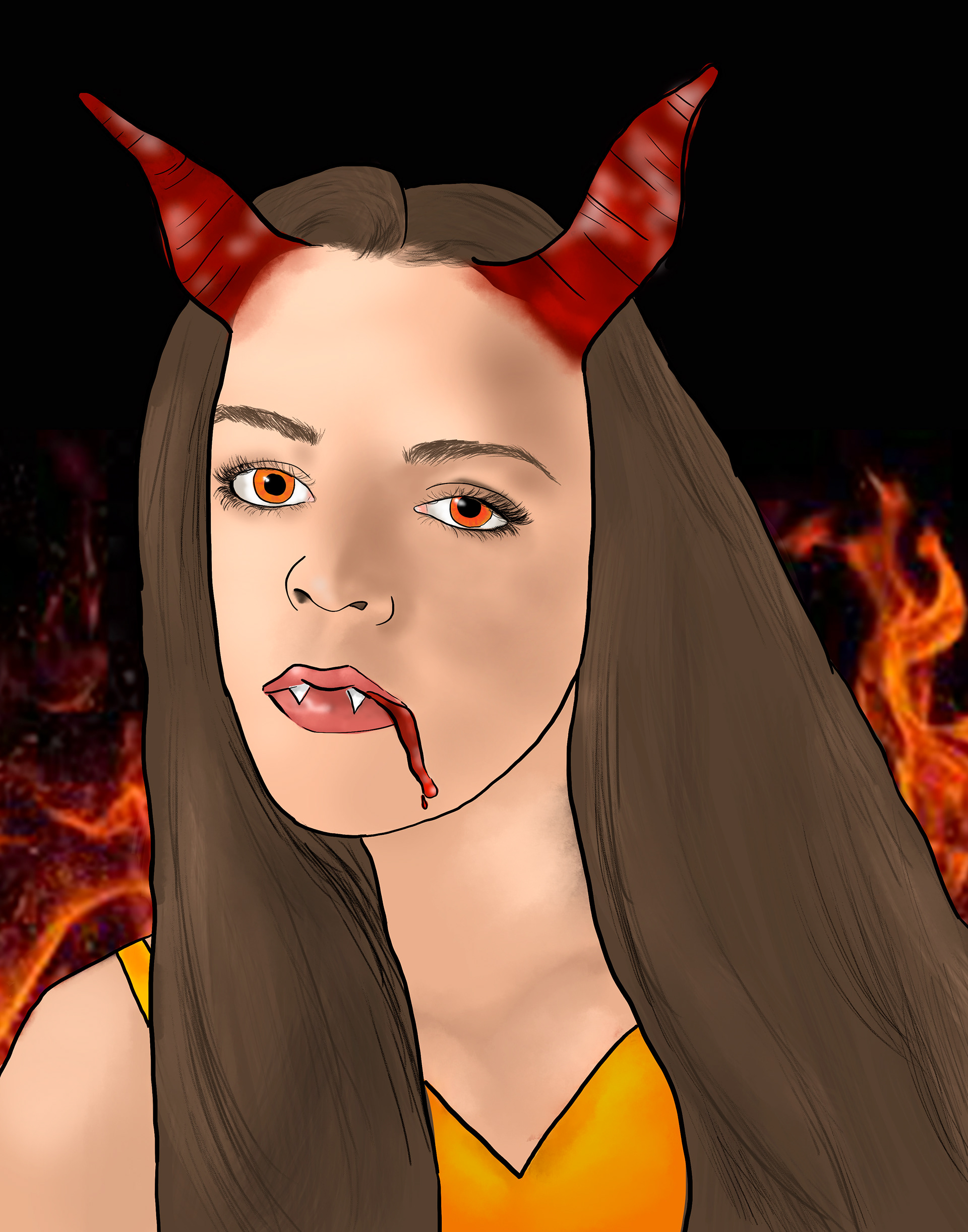 Brooke Allen "Monster Selfie" Digital Art, Digital Painting: Photoshop Monsters Class