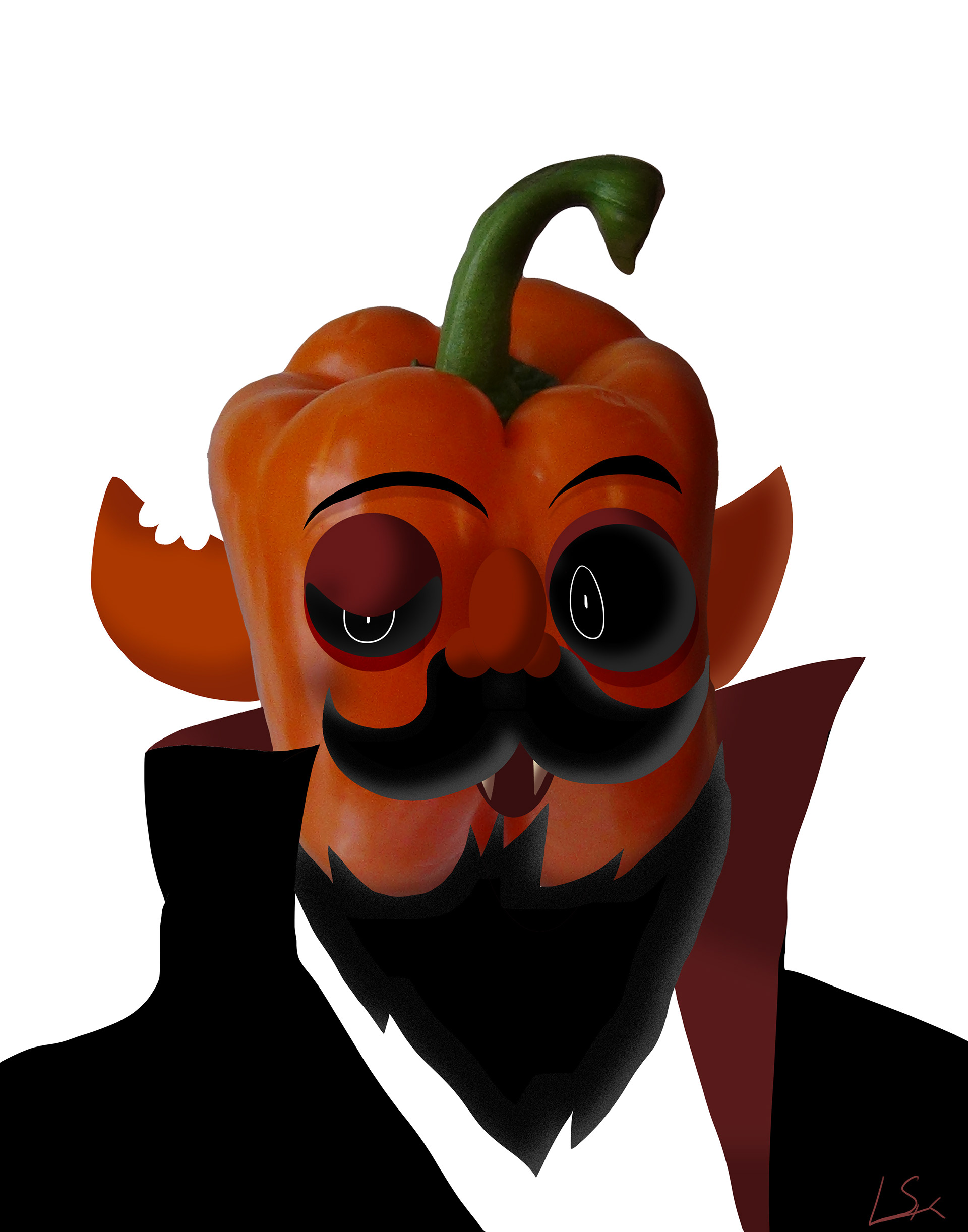 Lyndsey Stephens "Dracula Pepper" Digital Art, Digital Painting: Photoshop Monsters class