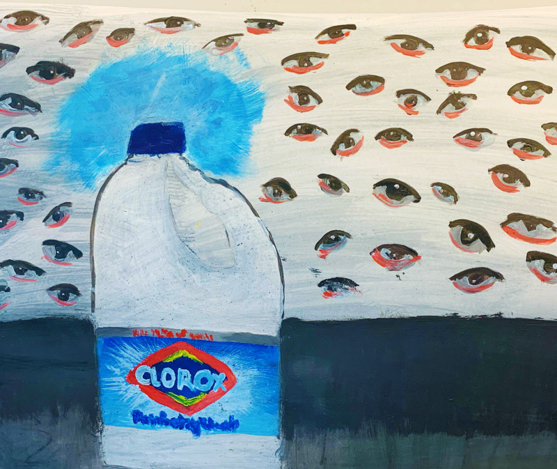 Drusilla Mango, "Bad at Cleaning", Acrylic on Paper, Beginning Painting