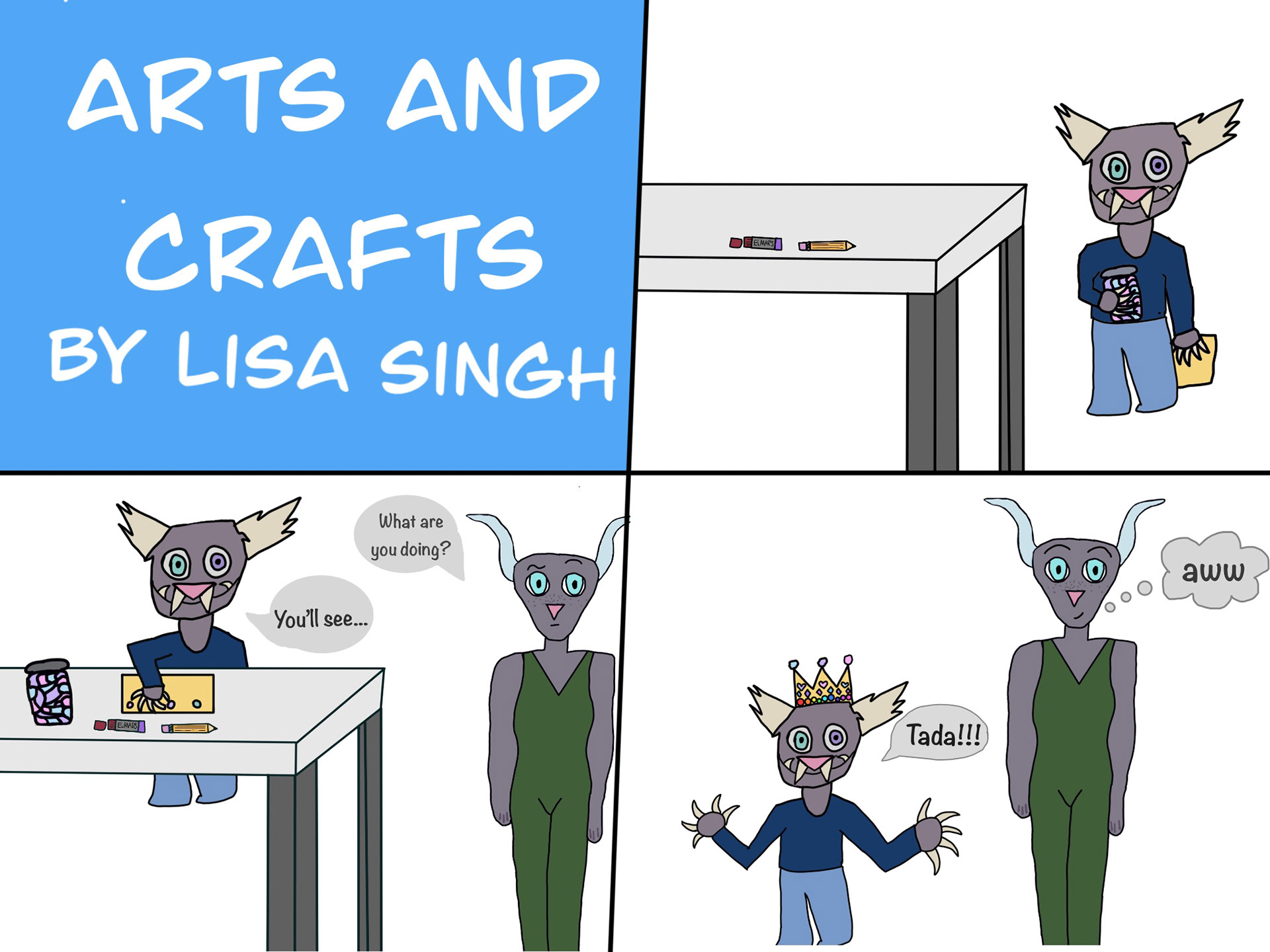 Lisa Singh, "Arts and Crafts", Digital Art, Character Illustration