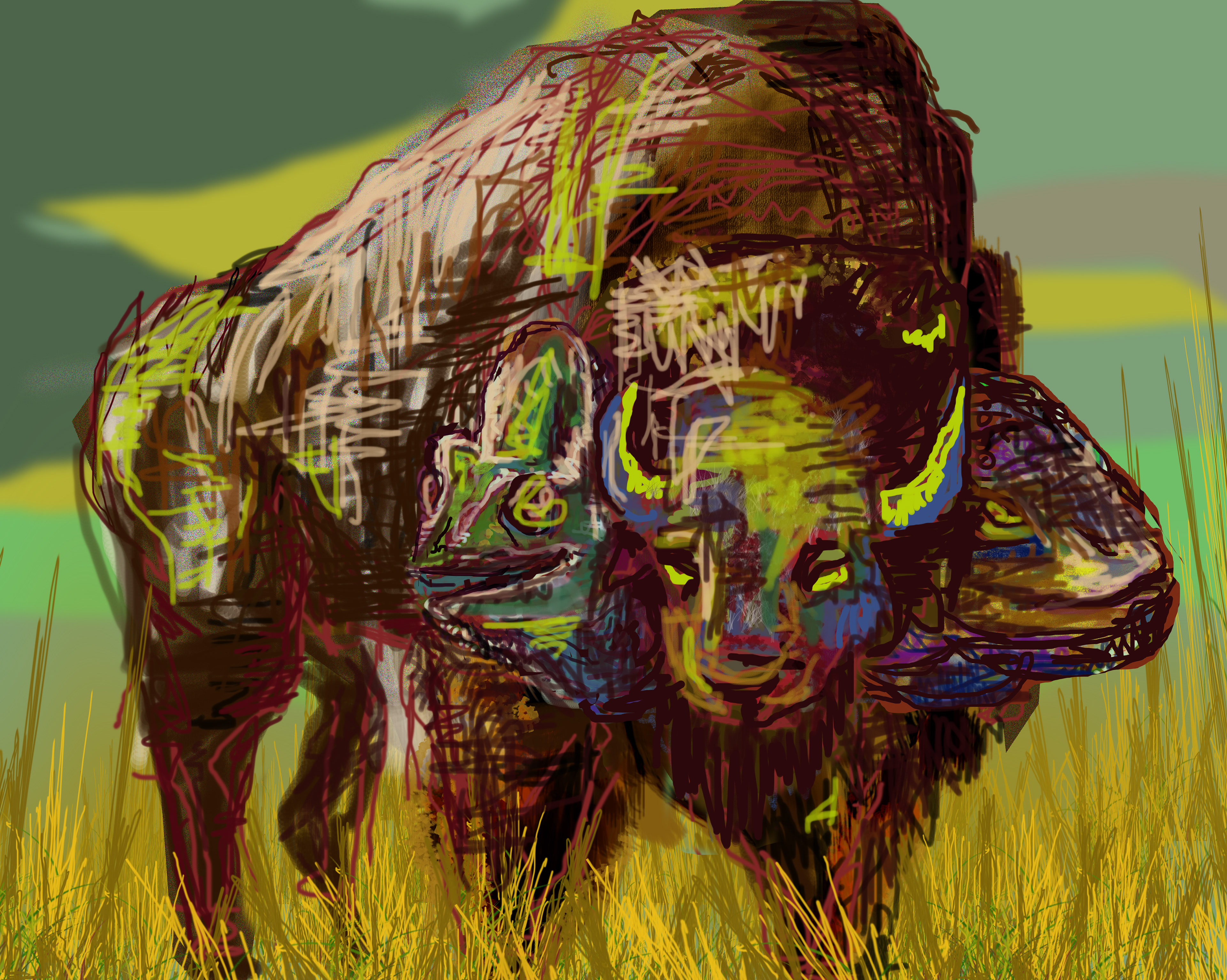 Michael Laurito "Chimera of the Open Plain" Digital Art, Digital Painting: Photoshop Monsters class