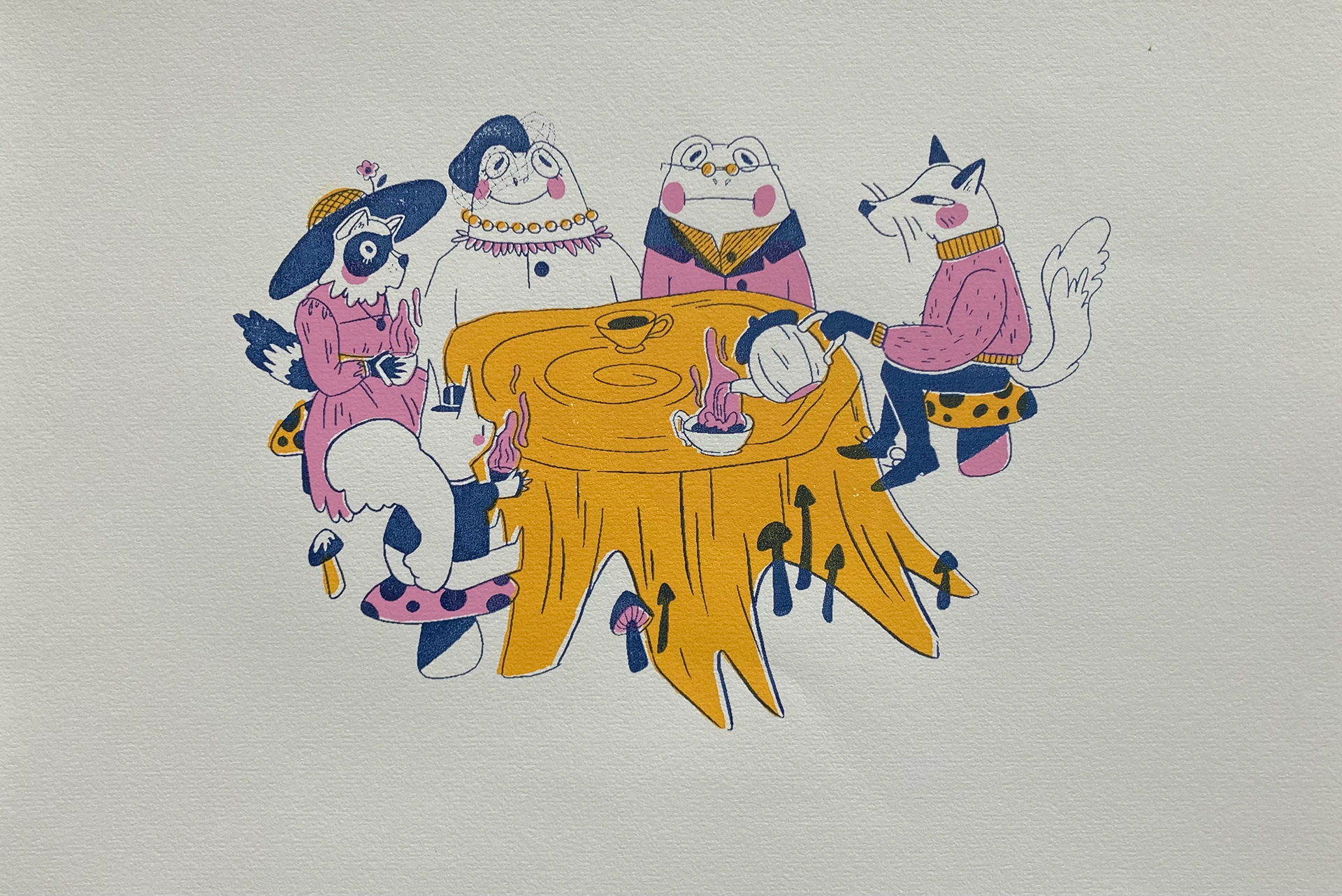 Anna Baker, "the tea party", Screen printing