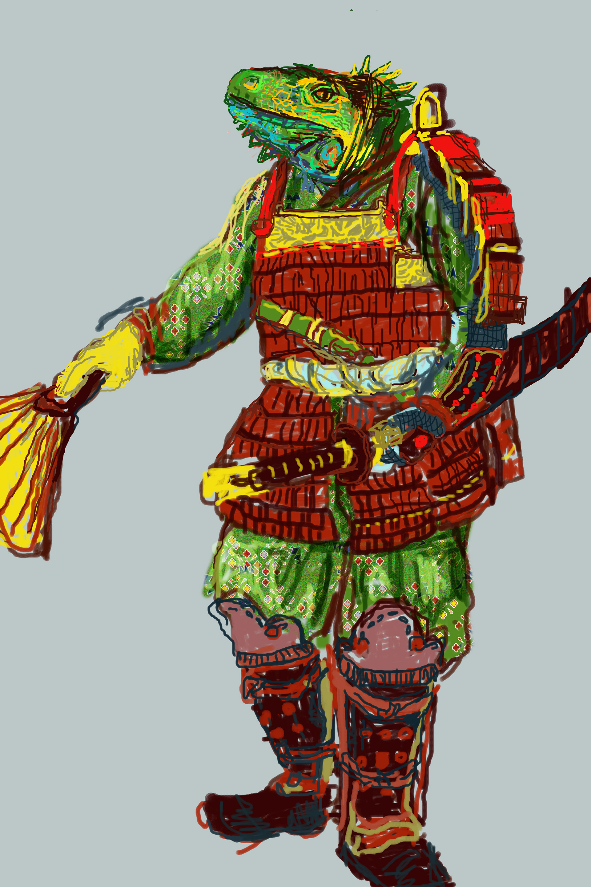 Michael Laurito "Samuri" Digital Art, Digital Painting: Photoshop Monsters class