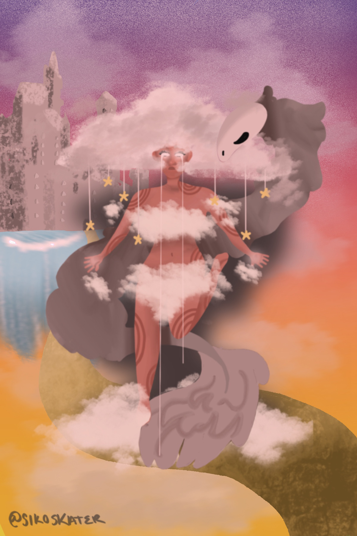 Ava Kmetz "Goddess of the Sky" Digital Art, Digital Illustration Class