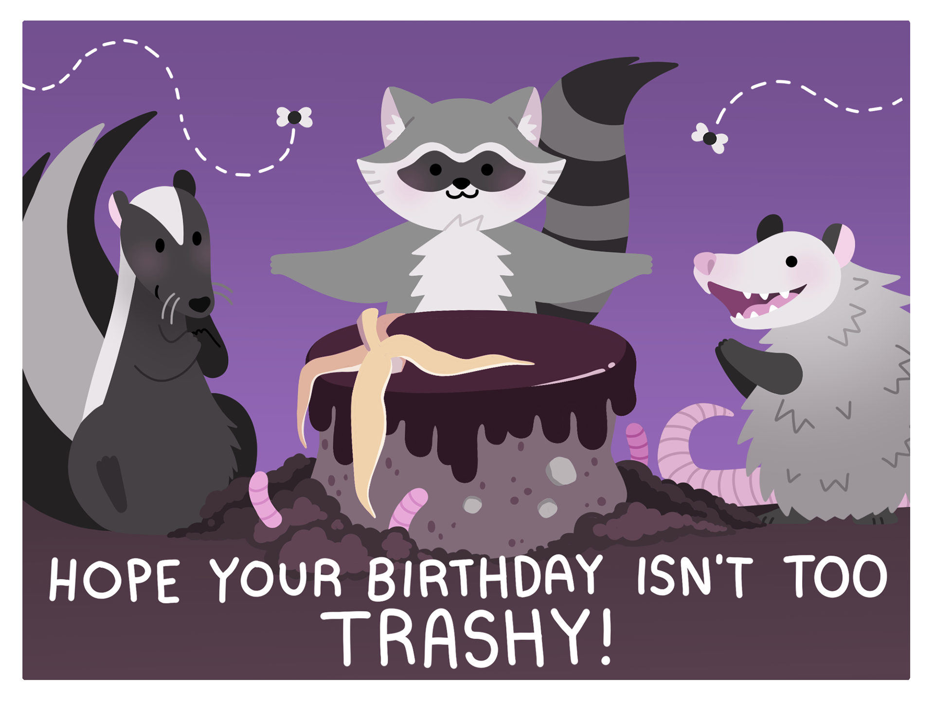 Emma Greenman "Trashy Birthday Card" Digital Art, Narrative Illustration and Visual Storytelling class