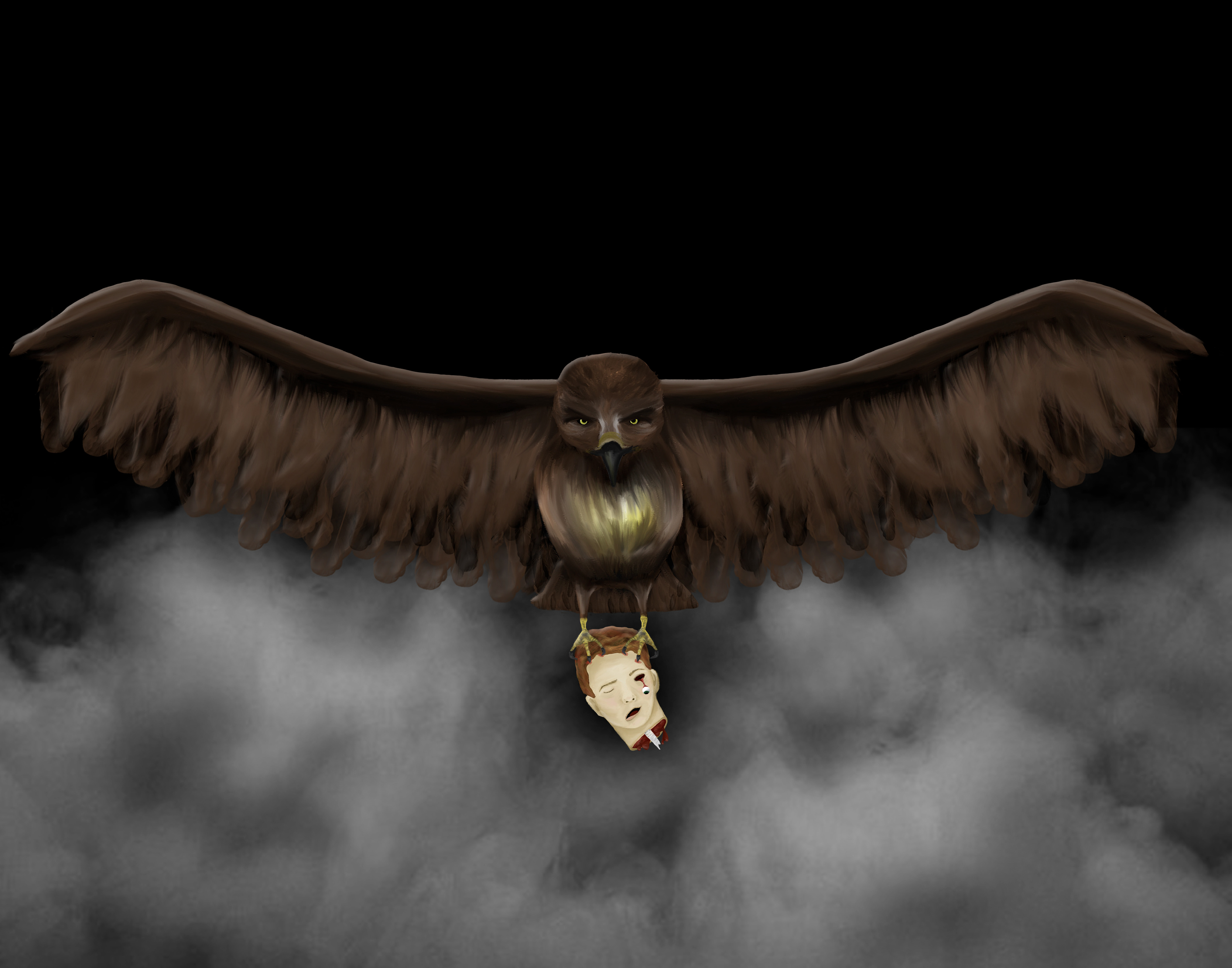 Brooke Allen "Hawk Monster" Digital Art, Digital Painting: Photoshop Monsters Class
