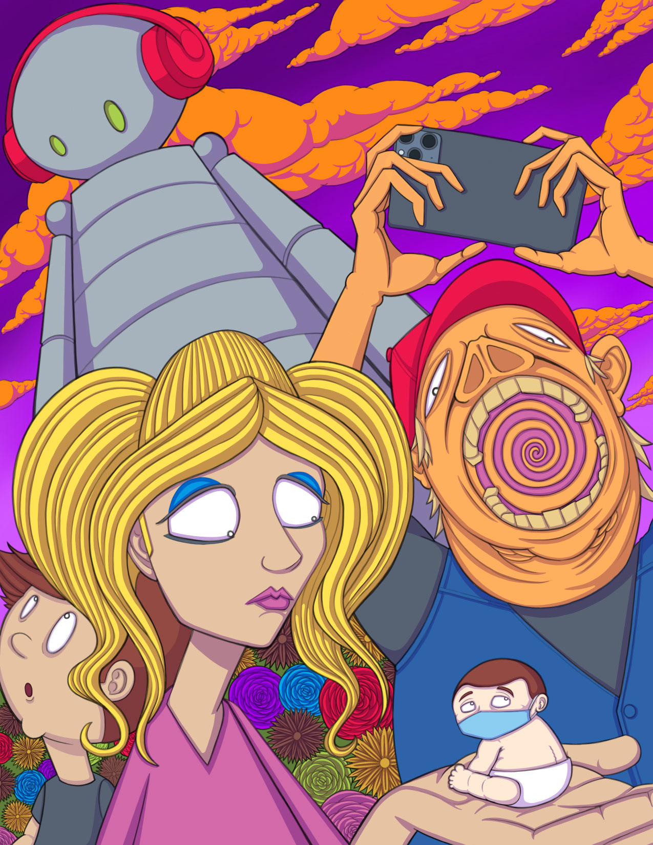 Josh Usmani, "Totally Under Control", iPad, Apple Pencil, Procreate, 8.5" x 11"