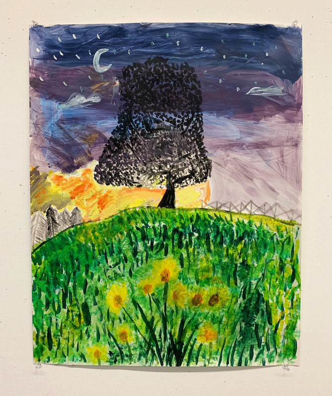 Charlotte Toth, "Midnight", Acrylic on Paper, Beginning Painting