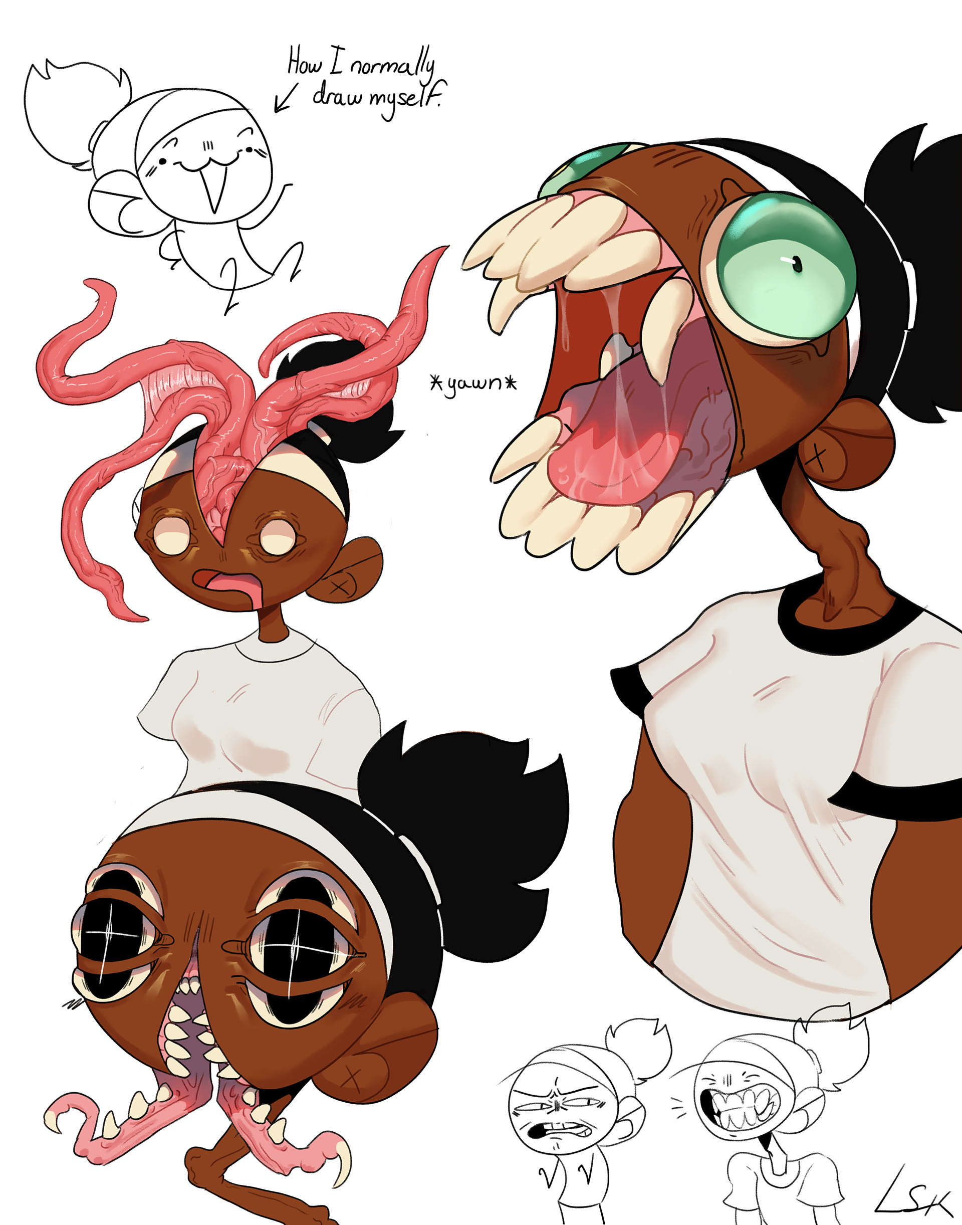 Lyndsey Stephens "Monster Selfies" Digital Art, Digital Painting: Photoshop Monsters class