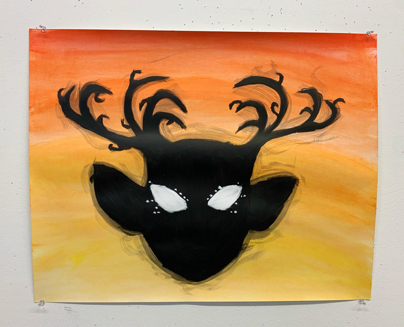 Michaela Kirkpatrick, "Forest Fire", Acrylic on Paper, Beginning Painting