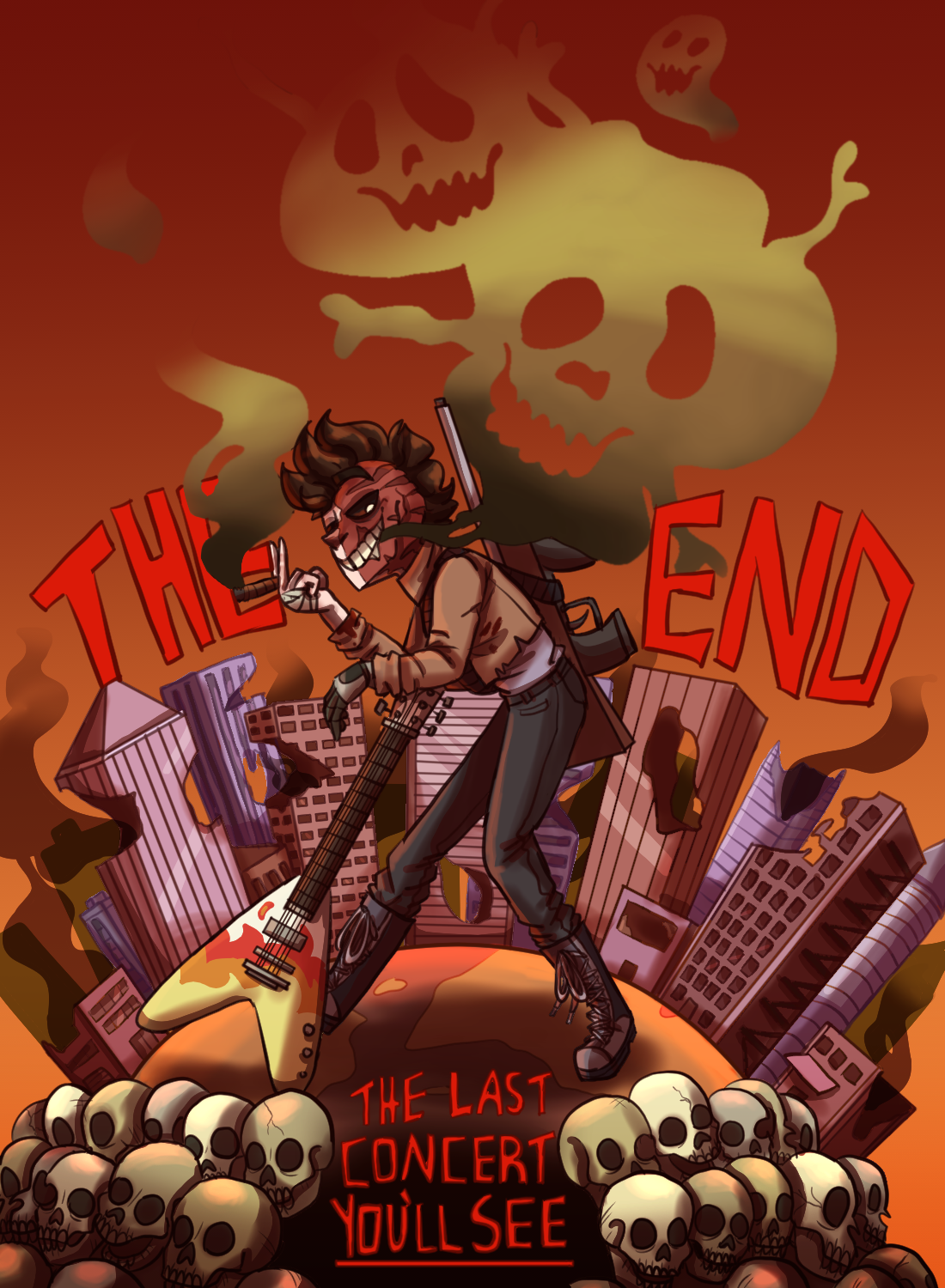 Julia Camino "The End (Concert Poster)" Digital Art, Narrative Illustration and Visual Storytelling class