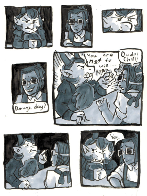Katie Colilla "My Comic Page!" India Ink, Copic Marker, Advanced Cartooning Class