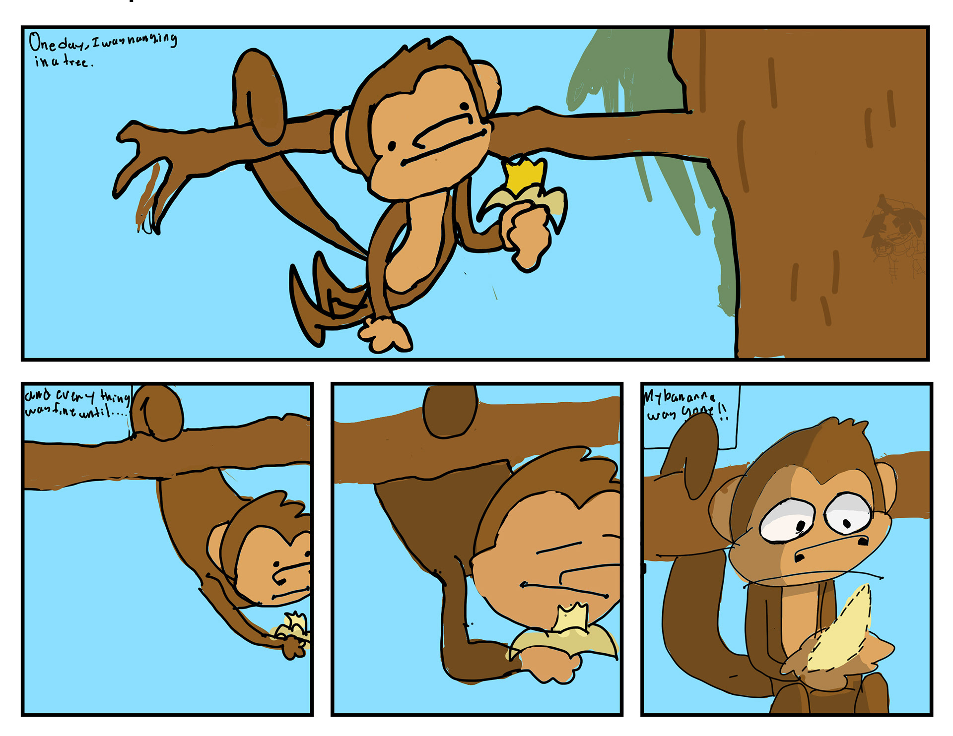 Michael Thompson, "Monkeys" part 1, Digital Art, Webtoons and Storyboarding