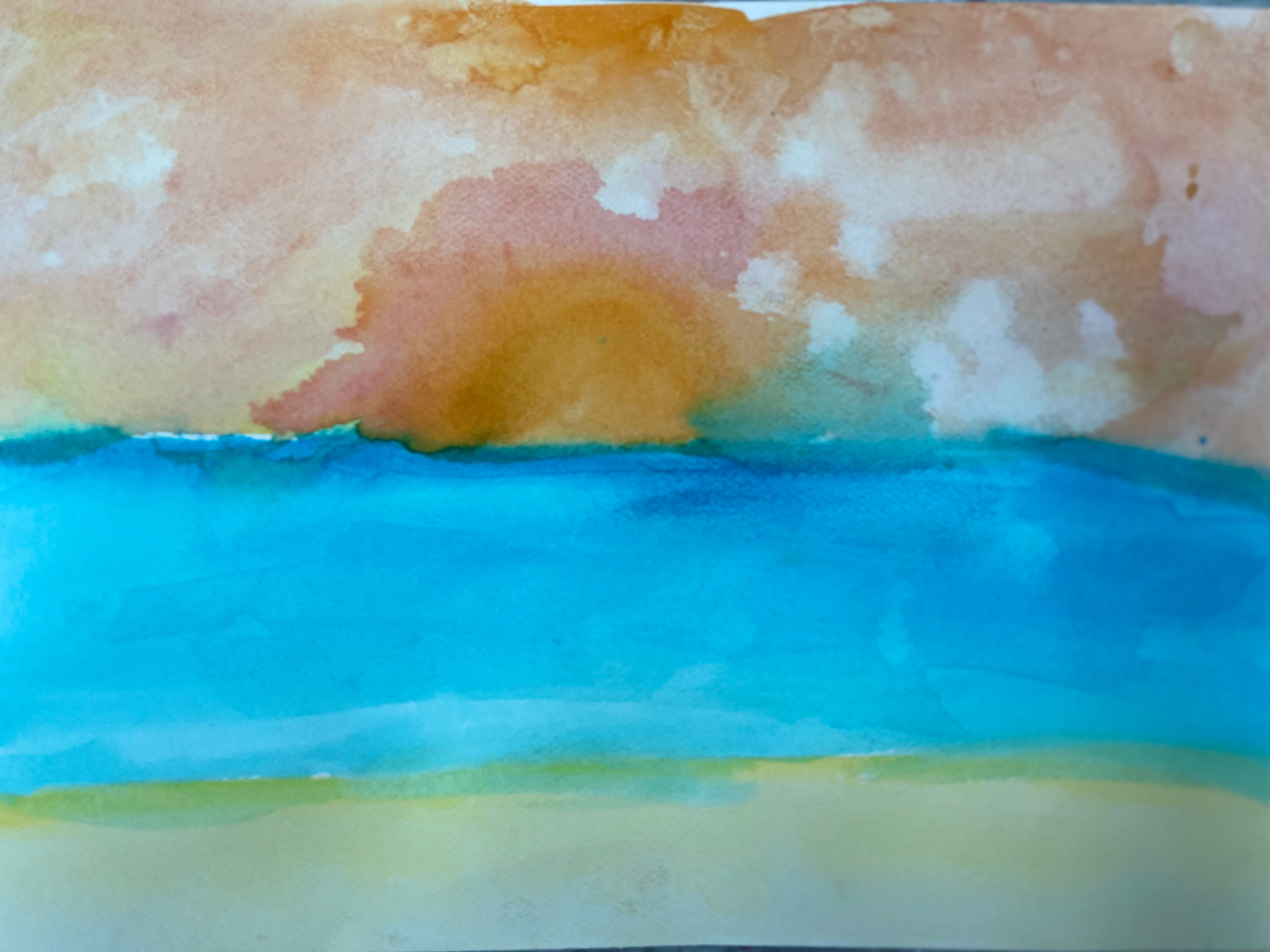 Dylan Korner, "Sunset", Watercolor, Drawing from Nature